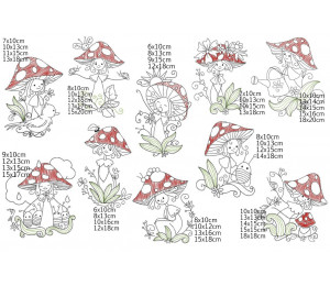 Stickdatei - Pilz Fäulein 6